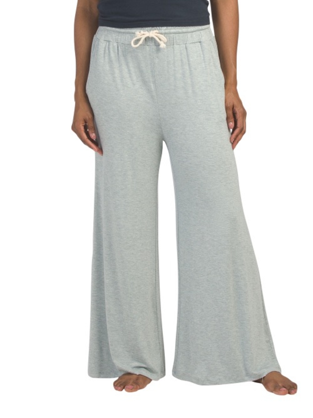 Honeydew USA Wide-Leg Knit Lounge Pants in Light Gray
